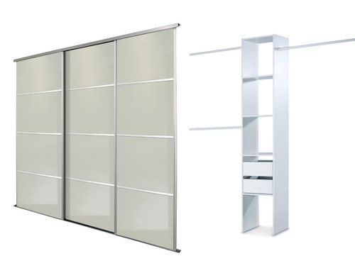 Sliding wardrobe doors white - wardrobe, (white