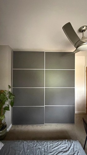Ikea pax grey silver sliding - ikea,