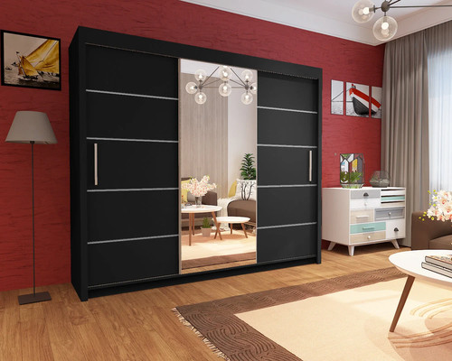 Modern half mirror sliding - half,